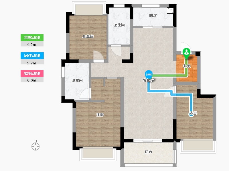 北京-北京市-融创无忌海-95.77-户型库-动静线