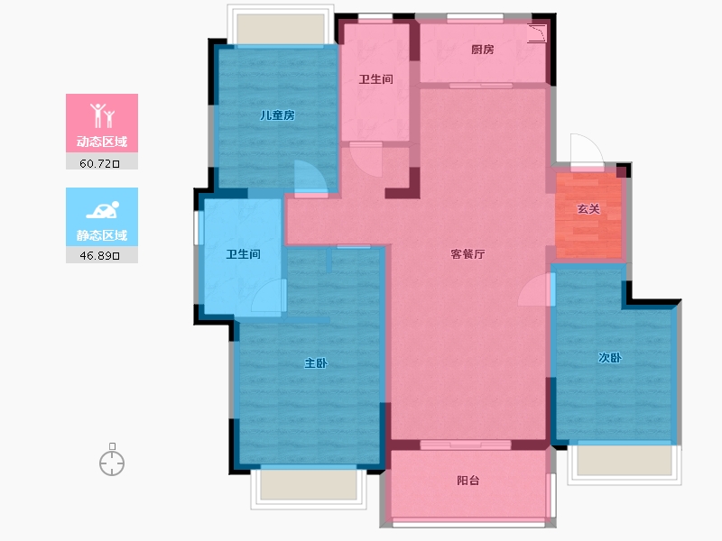 北京-北京市-融创无忌海-95.77-户型库-动静分区