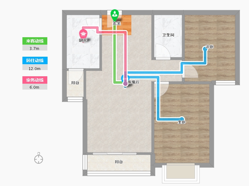 北京-北京市-金蝉南里-60.47-户型库-动静线