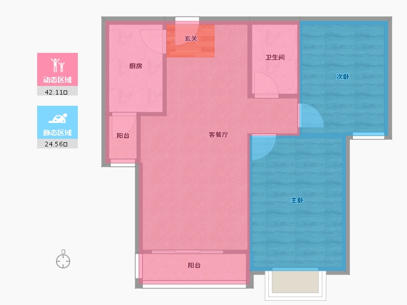 北京-北京市-金蝉南里-60.47-户型库-动静分区