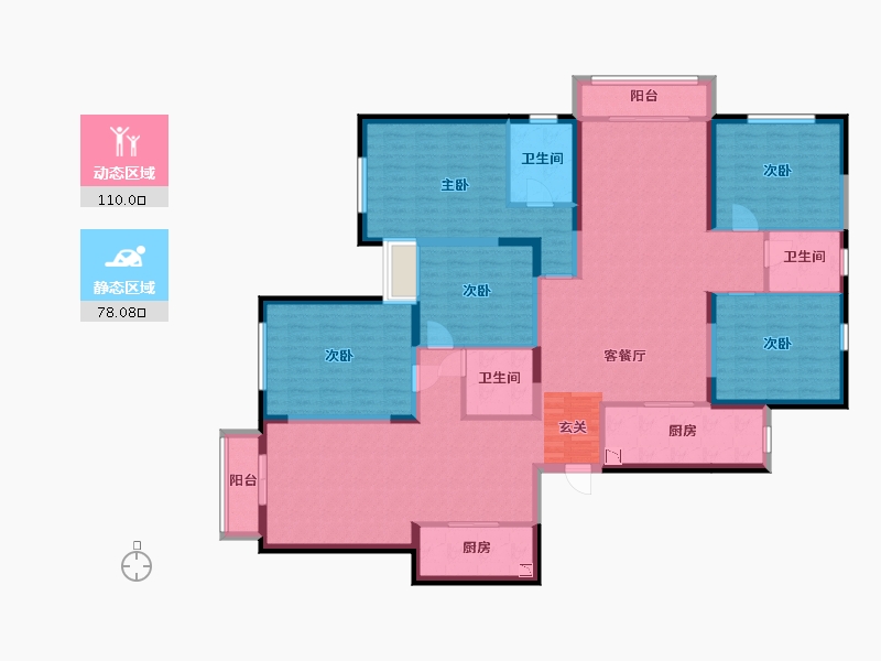 北京-北京市-迈宇平墅-169.22-户型库-动静分区