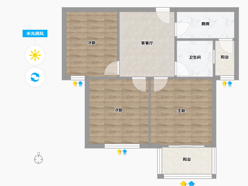 上海-上海市-新凯家园-63.17-户型库-采光通风