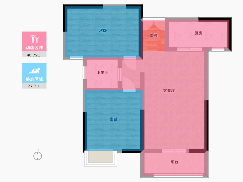 湖南省-娄底市-融泰佳苑-65.36-户型库-动静分区