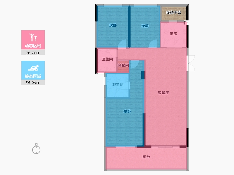 浙江省-金华市-八号公馆-124.00-户型库-动静分区