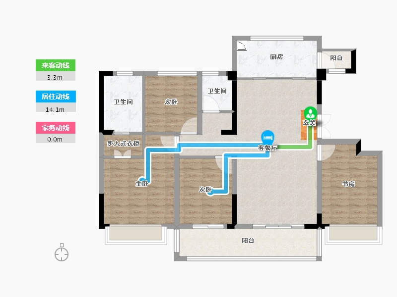 四川省-成都市-新尚尚院-118.40-户型库-动静线