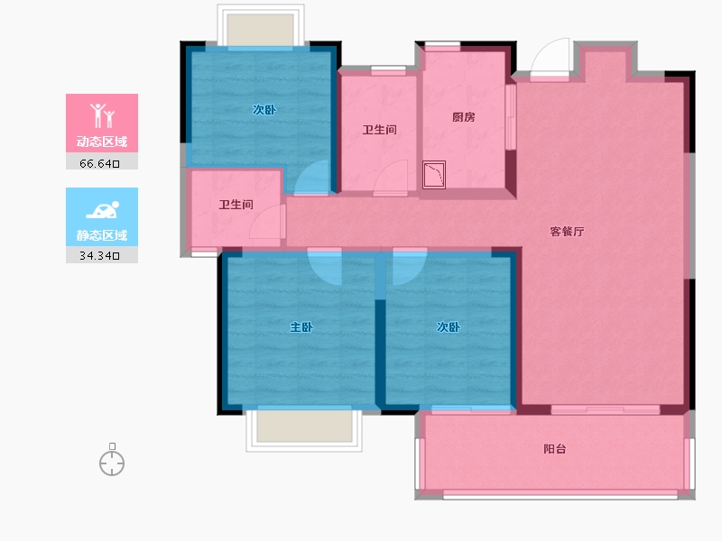 江西省-宜春市-港中旅公元-89.96-户型库-动静分区