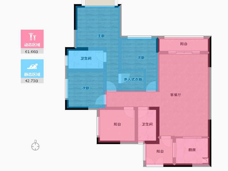 重庆-重庆市-凤凰湾-91.23-户型库-动静分区