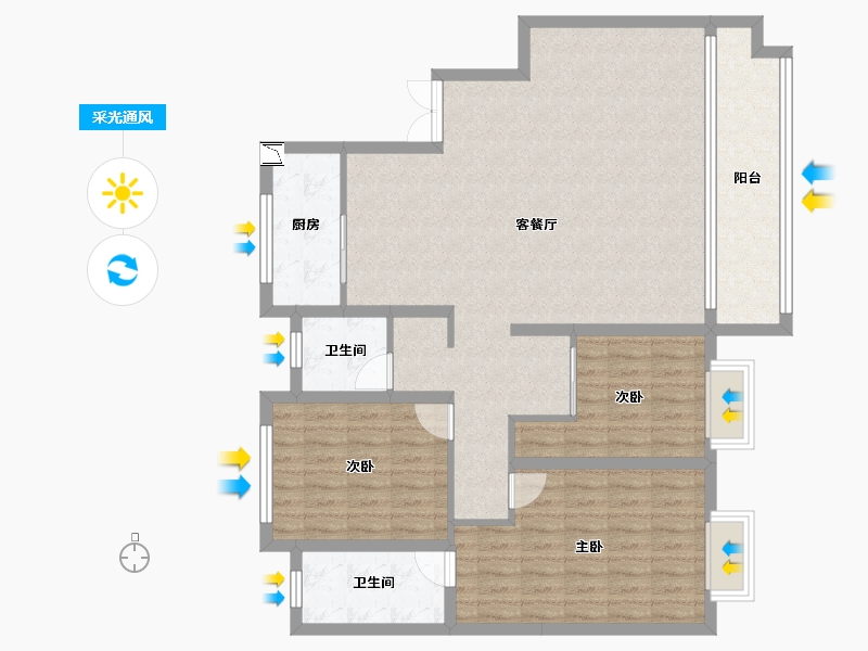 陕西省-西安市-大华樾境-115.60-户型库-采光通风