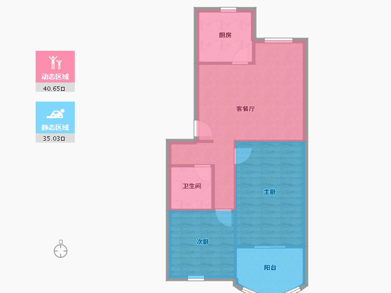 河南省-郑州市-高新区乡镇府家属院-69.12-户型库-动静分区