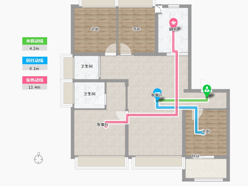 上海-上海市-融创壹号公馆-121.00-户型库-动静线