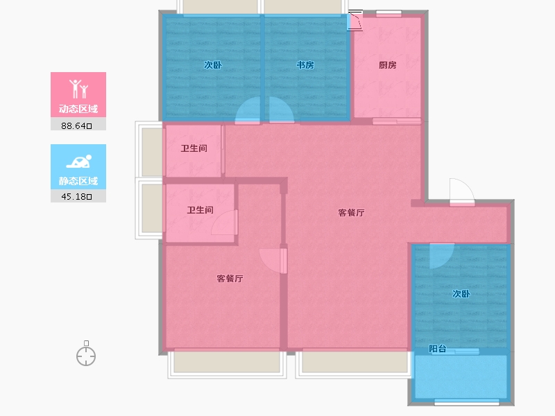 上海-上海市-融创壹号公馆-121.00-户型库-动静分区