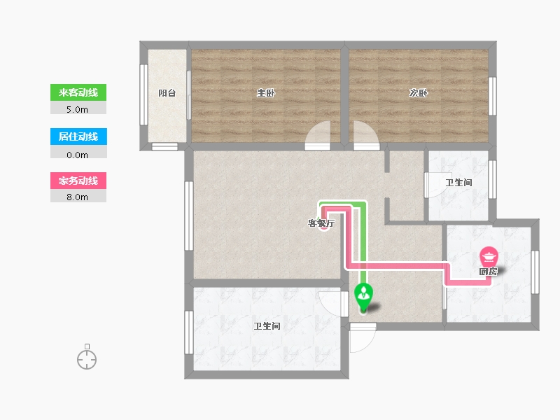 河北省-廊坊市-阳光小区-84.38-户型库-动静线