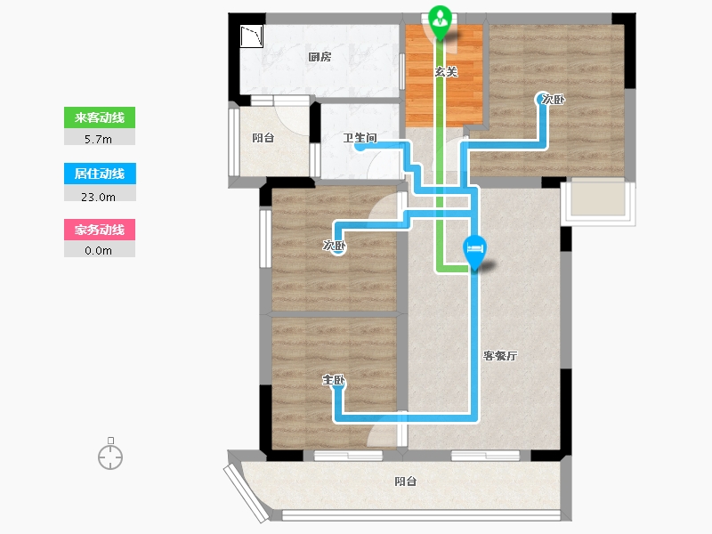 四川省-成都市-中铁星月山湖-70.71-户型库-动静线