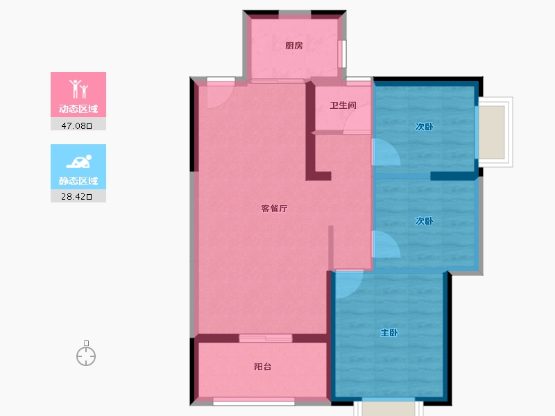 广东省-珠海市-华发城建未来荟-67.39-户型库-动静分区