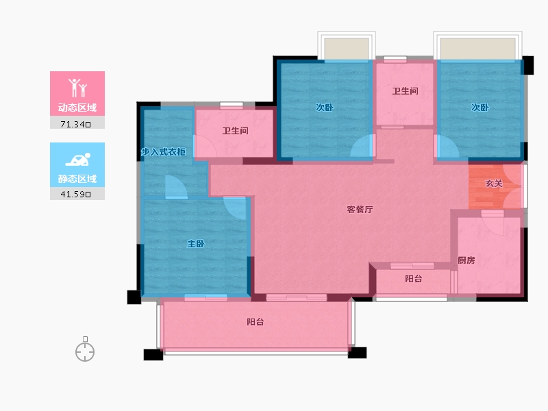 四川省-成都市-金强悦府-100.28-户型库-动静分区