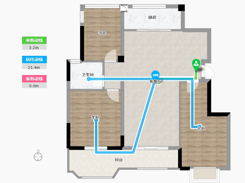 江苏省-南通市-九里香堤-94.99-户型库-动静线