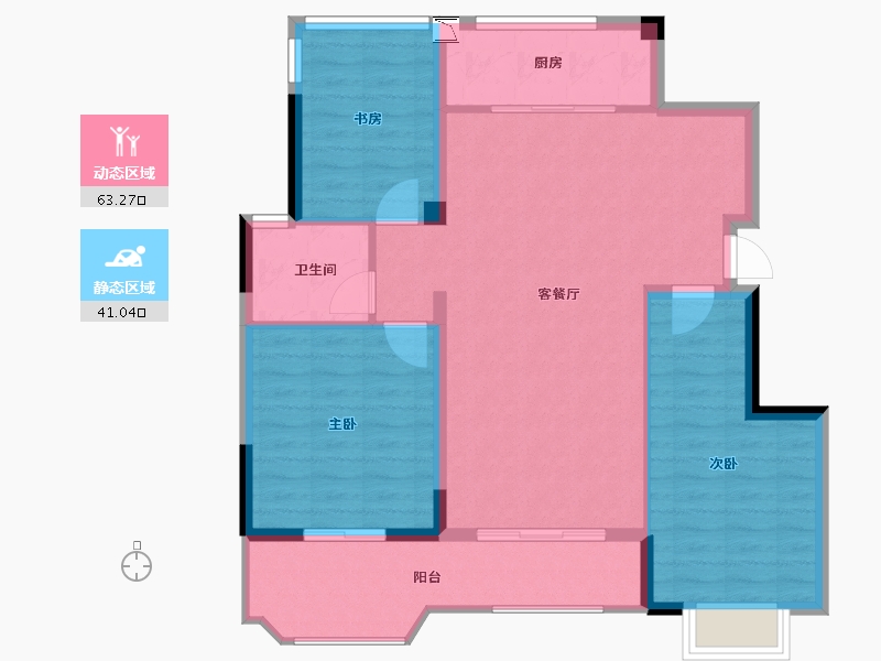 江苏省-南通市-九里香堤-94.99-户型库-动静分区