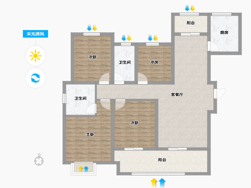 河南省-安阳市-建业桂圆二期二批-109.00-户型库-采光通风