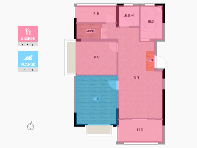 安徽省-合肥市-�嘣猛�-75.99-户型库-动静分区