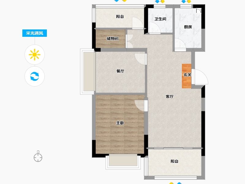 安徽省-合肥市-�嘣猛�-75.99-户型库-采光通风