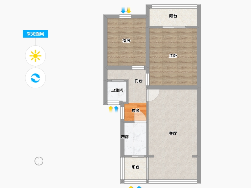 四川省-成都市-天兴小区-55.23-户型库-采光通风