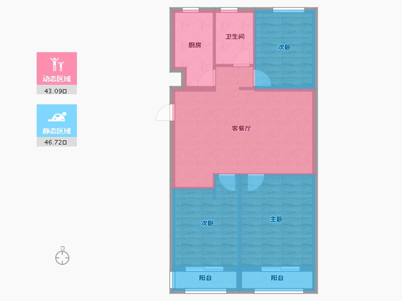 山东省-烟台市-丰金丽景-81.13-户型库-动静分区