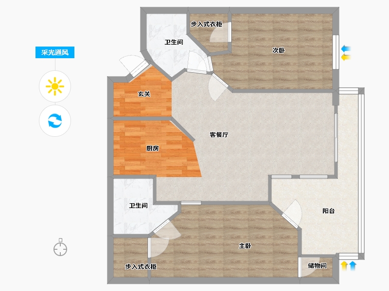 Florida-Broward-Ocean Reef at Seawalk Pointe Apartments-88.79-户型库-采光通风