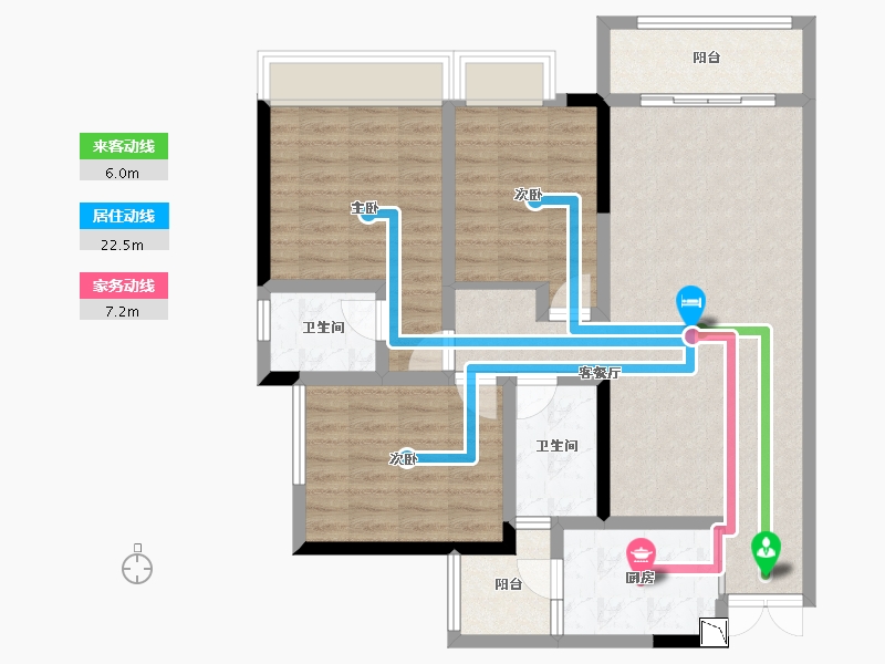 重庆-重庆市-中央美地-94.48-户型库-动静线