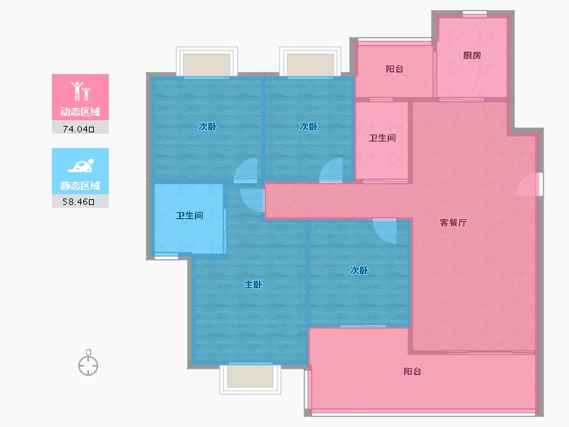 广东省-中山市-丽豪花园-122.30-户型库-动静分区