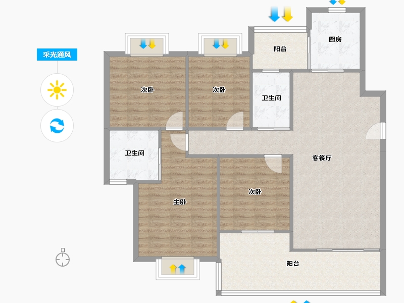 广东省-中山市-丽豪花园-122.30-户型库-采光通风