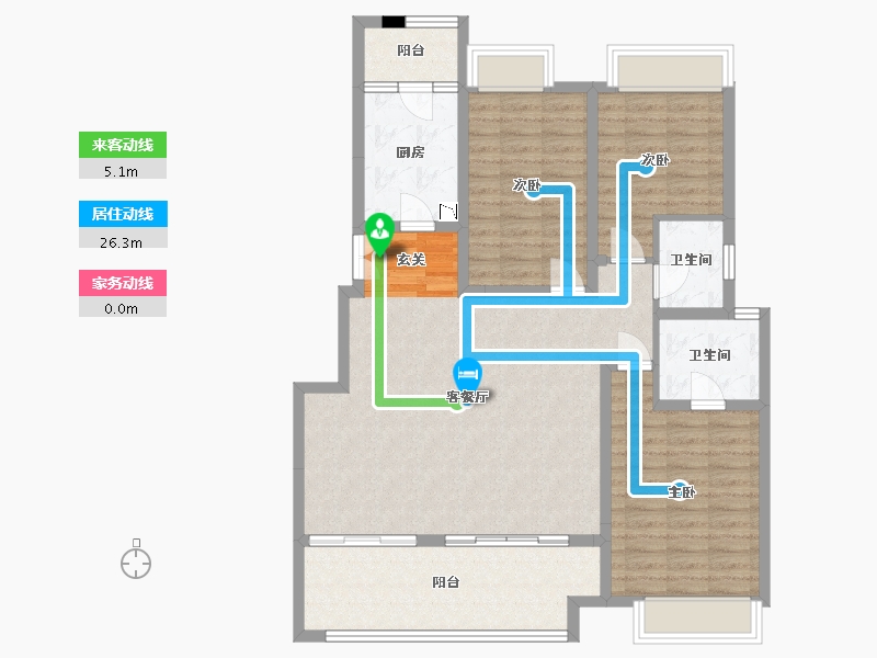 重庆-重庆市-鹏润悦秀上东-109.54-户型库-动静线