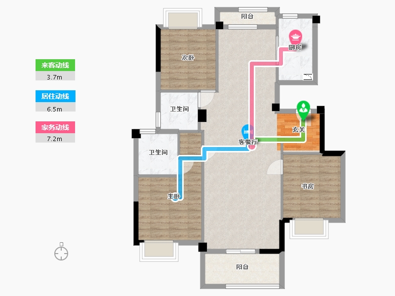 湖北省-武汉市-武地融创锦上公馆-100.45-户型库-动静线