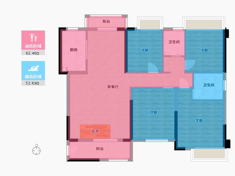 广西壮族自治区-南宁市-中房翡翠时光-103.21-户型库-动静分区