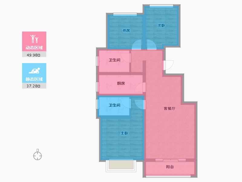 河北省-廊坊市-来康郡明德院-76.32-户型库-动静分区