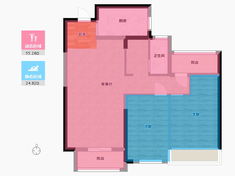 湖北省-武汉市-孔雀城江澜赋-71.12-户型库-动静分区