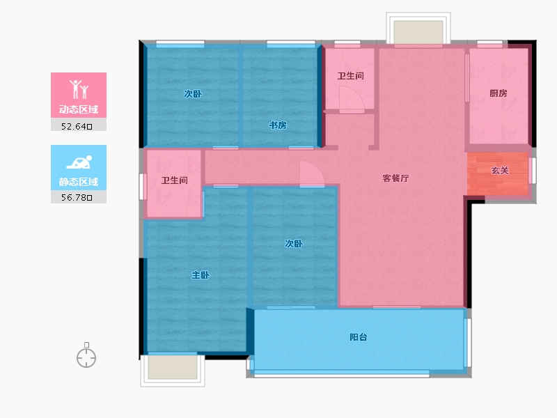 湖北省-武汉市-御湖园-99.33-户型库-动静分区