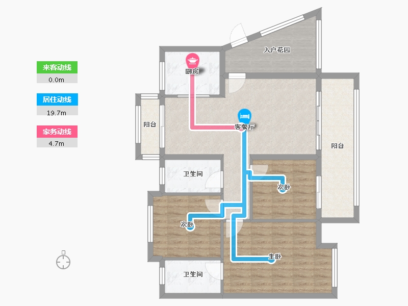 广东省-河源市-德嘉花园B-1户型-93.15-户型库-动静线