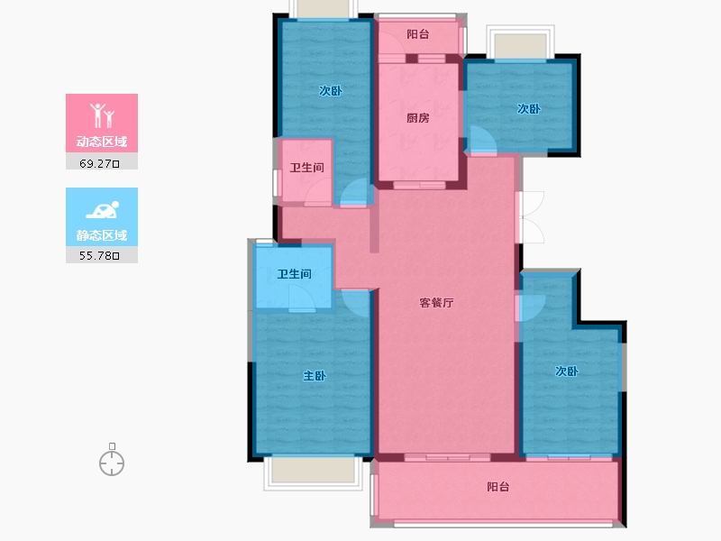 云南省-昆明市-寻甸江山阅-111.75-户型库-动静分区