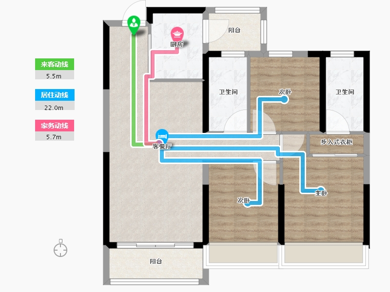 浙江省-温州市-金茂悦-89.80-户型库-动静线