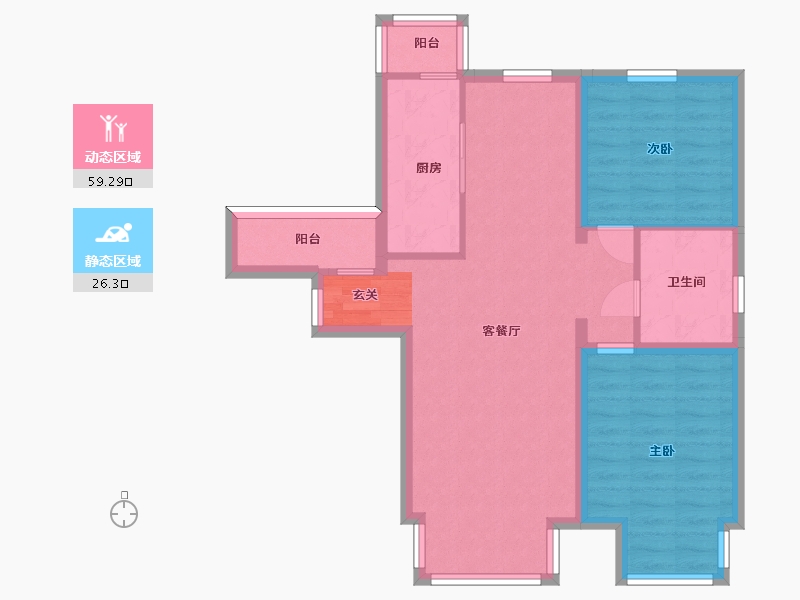 北京-北京市-北京城建・世华泊郡-76.30-户型库-动静分区