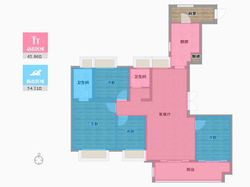 湖北省-武汉市-龙湖 东湖高新・春江郦城-114.41-户型库-动静分区