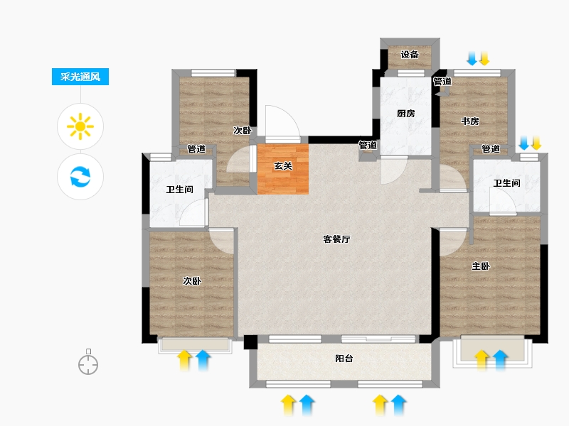 江苏省-南京市-湖光晨樾-99.99-户型库-采光通风