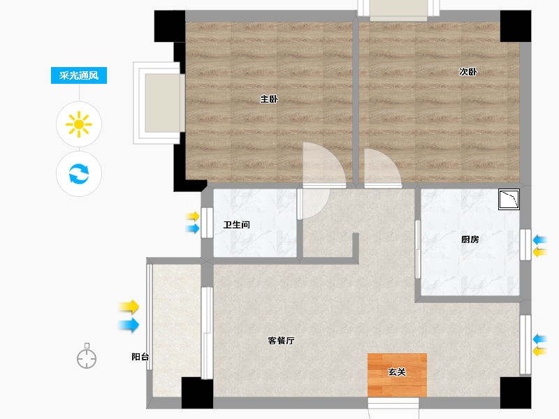 福建省-福州市-中庚・东金-52.93-户型库-采光通风