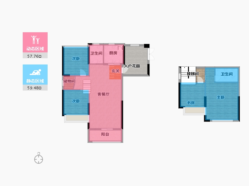 广东省-广州市-中冶・逸�Z台-120.29-户型库-动静分区