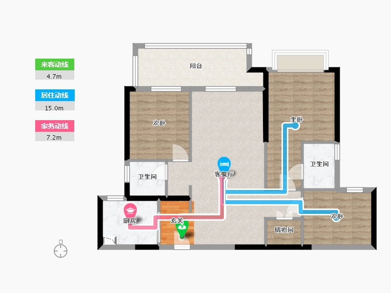 湖南省-长沙市-印湘江2-93.41-户型库-动静线