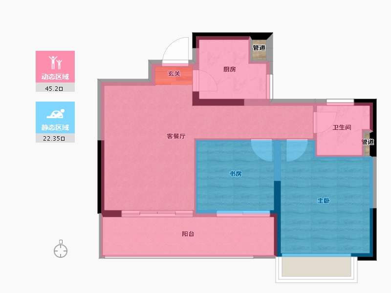 江苏省-南京市-金轮翠雍华庭-61.45-户型库-动静分区