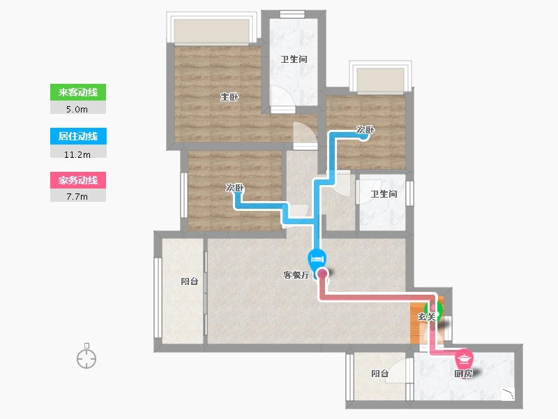 重庆-重庆市-金科联发�|悦府-72.43-户型库-动静线