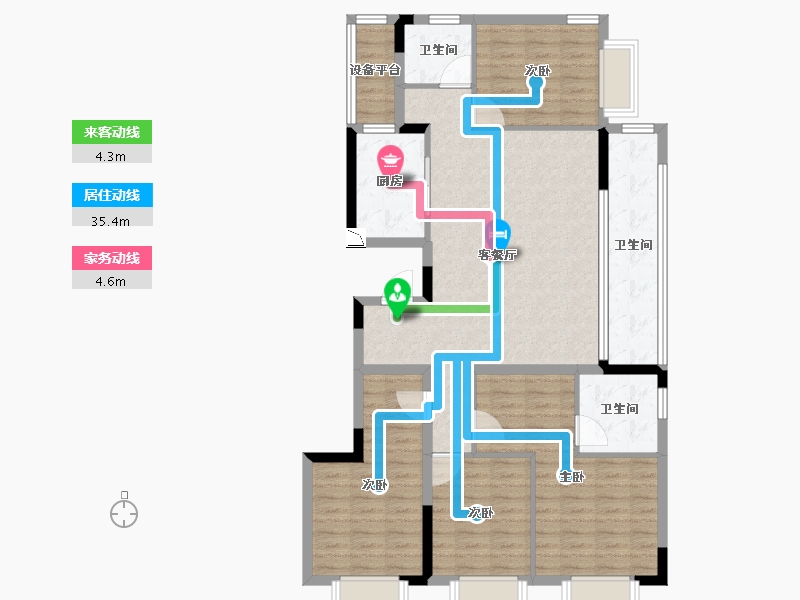 浙江省-宁波市-杭州湾融创壹号院-116.80-户型库-动静线