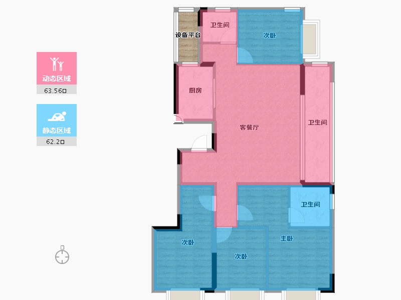 浙江省-宁波市-杭州湾融创壹号院-116.80-户型库-动静分区