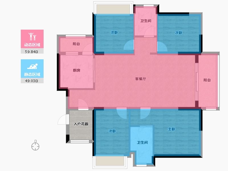 广东省-惠州市-实地常春藤-101.82-户型库-动静分区